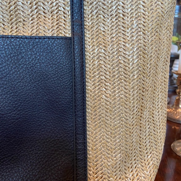 French Connection Lucia Straw Double Handle Tote Bag - Picture 5 of 15